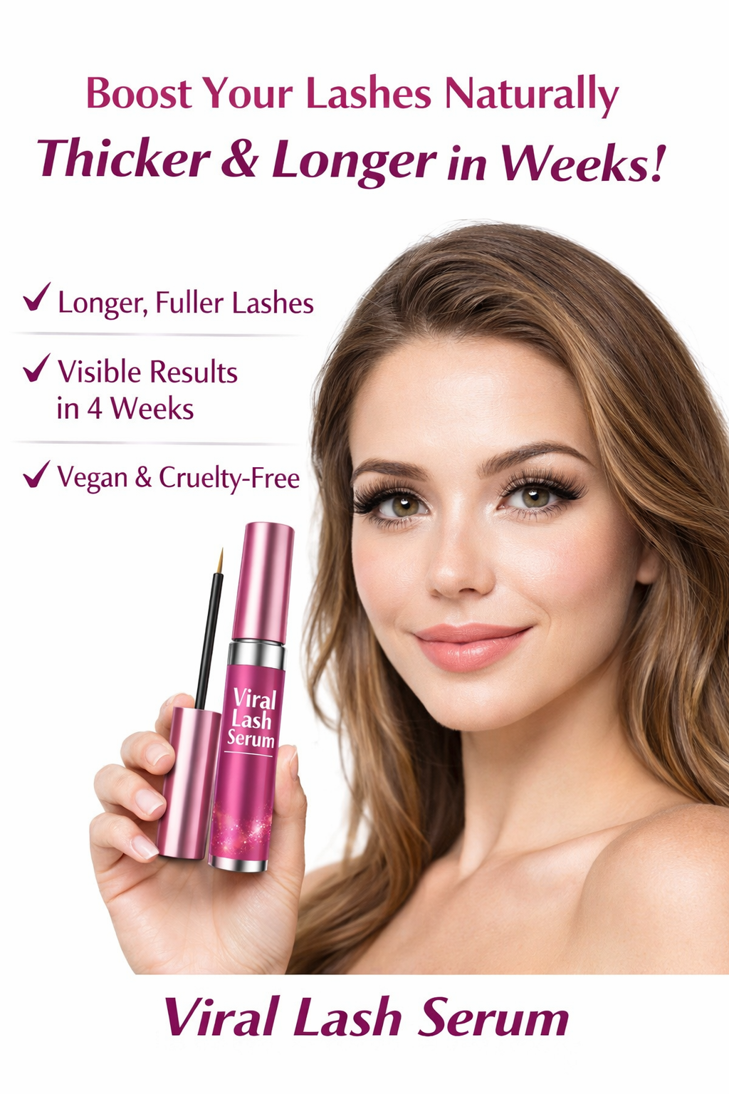 Viral Lash Serum – Boost Your Lashes Naturally, Thicker & Longer in Weeks – Divine Beauty Store